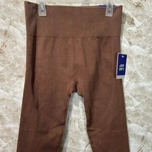 Joy Lab‎ High-Waisted Ribbed Leggings Sculpt Compression Activewear Caramel M